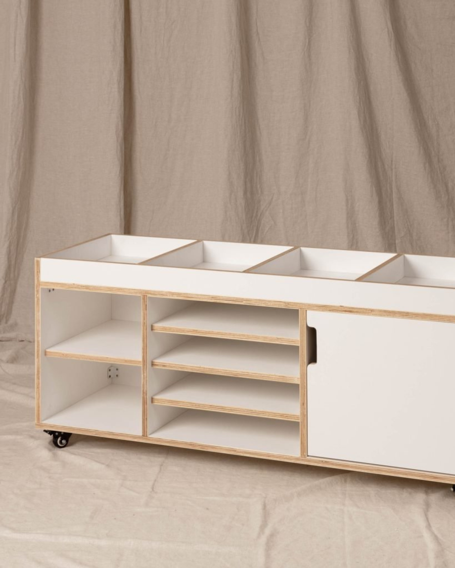 Aufbewahrungs- & Kreativ-Station auf Rollen – White