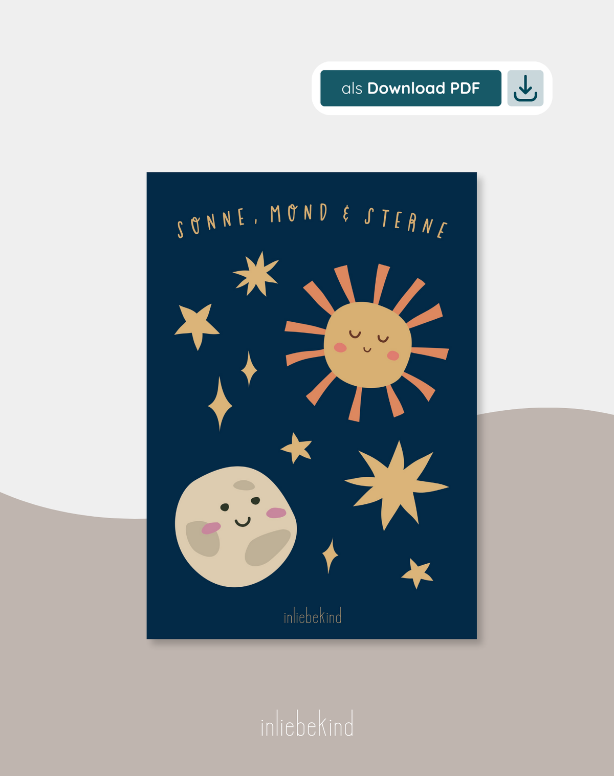 Poster 'Sonne, Mond, Sterne'